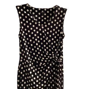 Pre-owned Talbots Black White Polka Dot Sleeveless Dress Side Tie size Petite MP